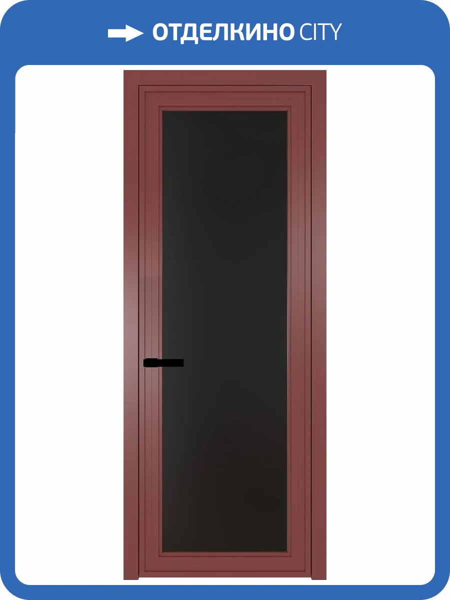 Межкомнатная дверь Profil Doors 1 AGP цвет профиля Красный антрацит, стекло безопасное 6 мм монохром черный 600x2000 фото 2