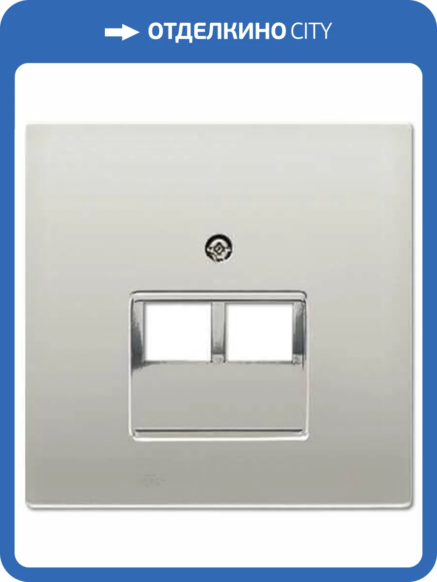 Накладка 2-ой наклонной телефонной/компьютерной розетки Jung LS 990 edelstahl ES2969-2UA фото 2