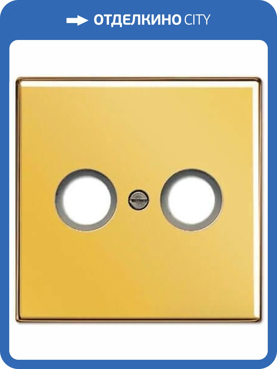 Накладка TV-FM розетки Jung LS 990 блеск золота GO2990TV фото 2