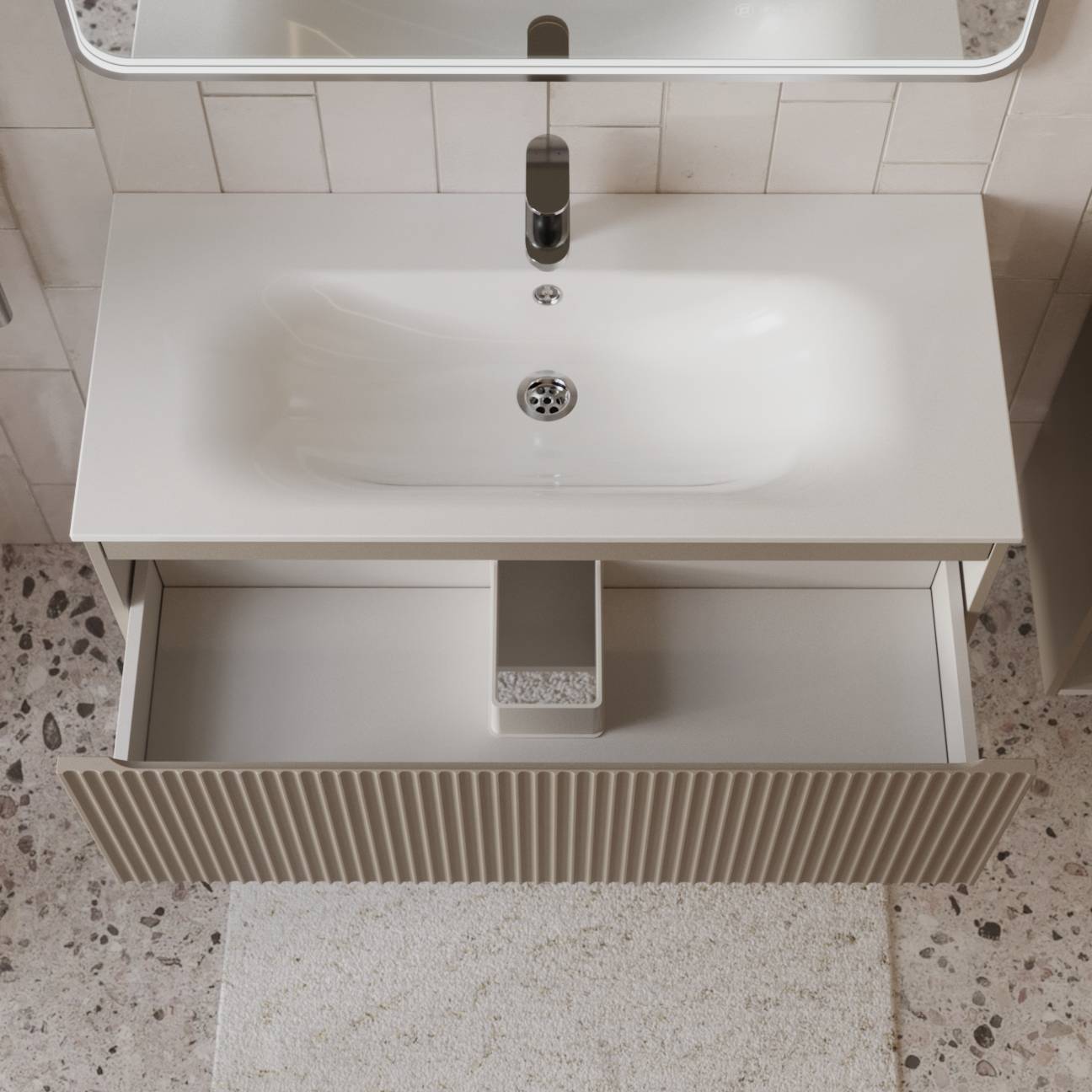 Тумба с раковиной Terminus Sicilia SIC101001200501O капучино, 100x38 фото 2