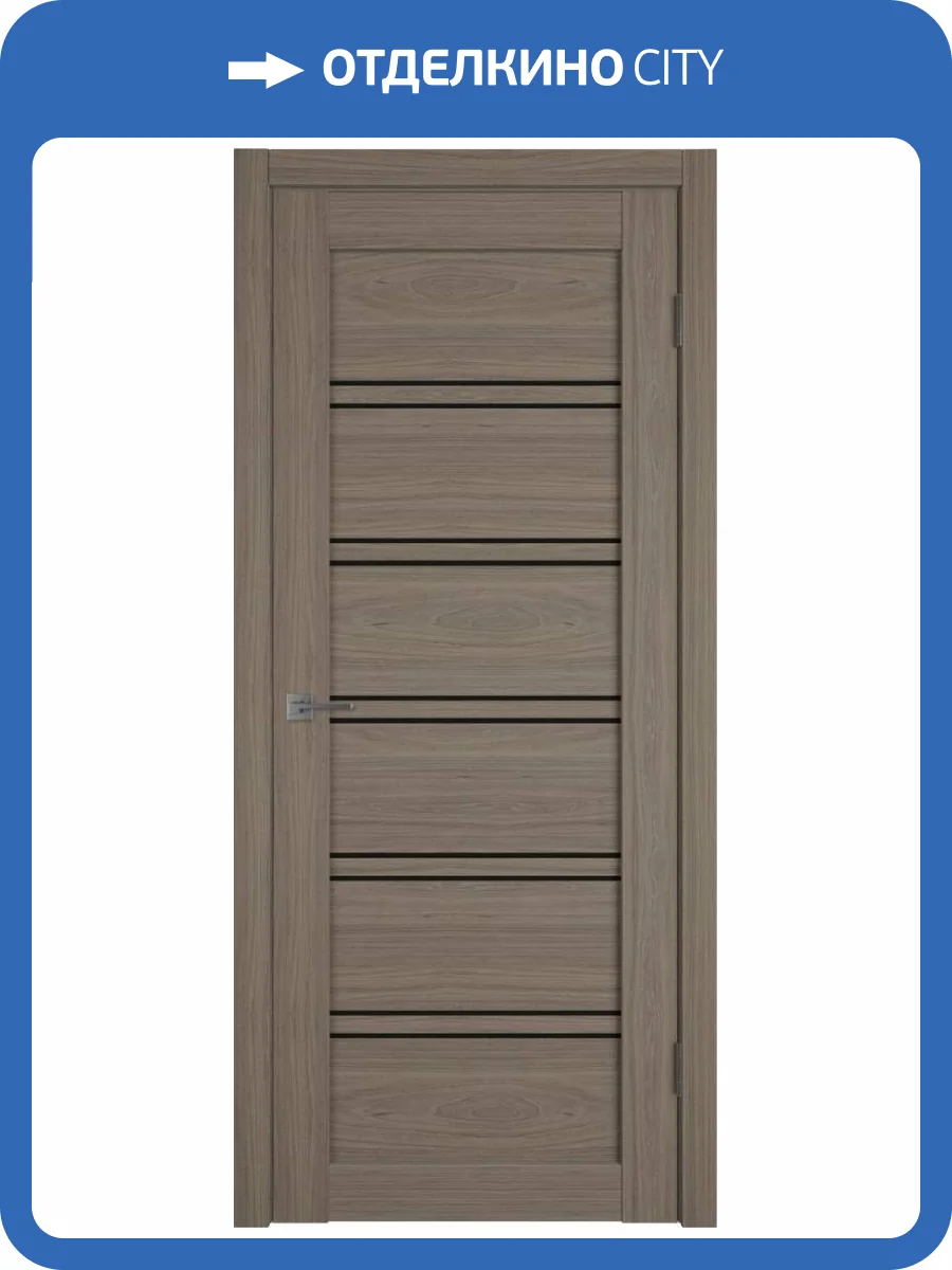 Межкомнатная дверь Владимирская Фабрика Дверей Atum Pro 28 Brun Oak стекло Black Gloss 600x2000 фото 2