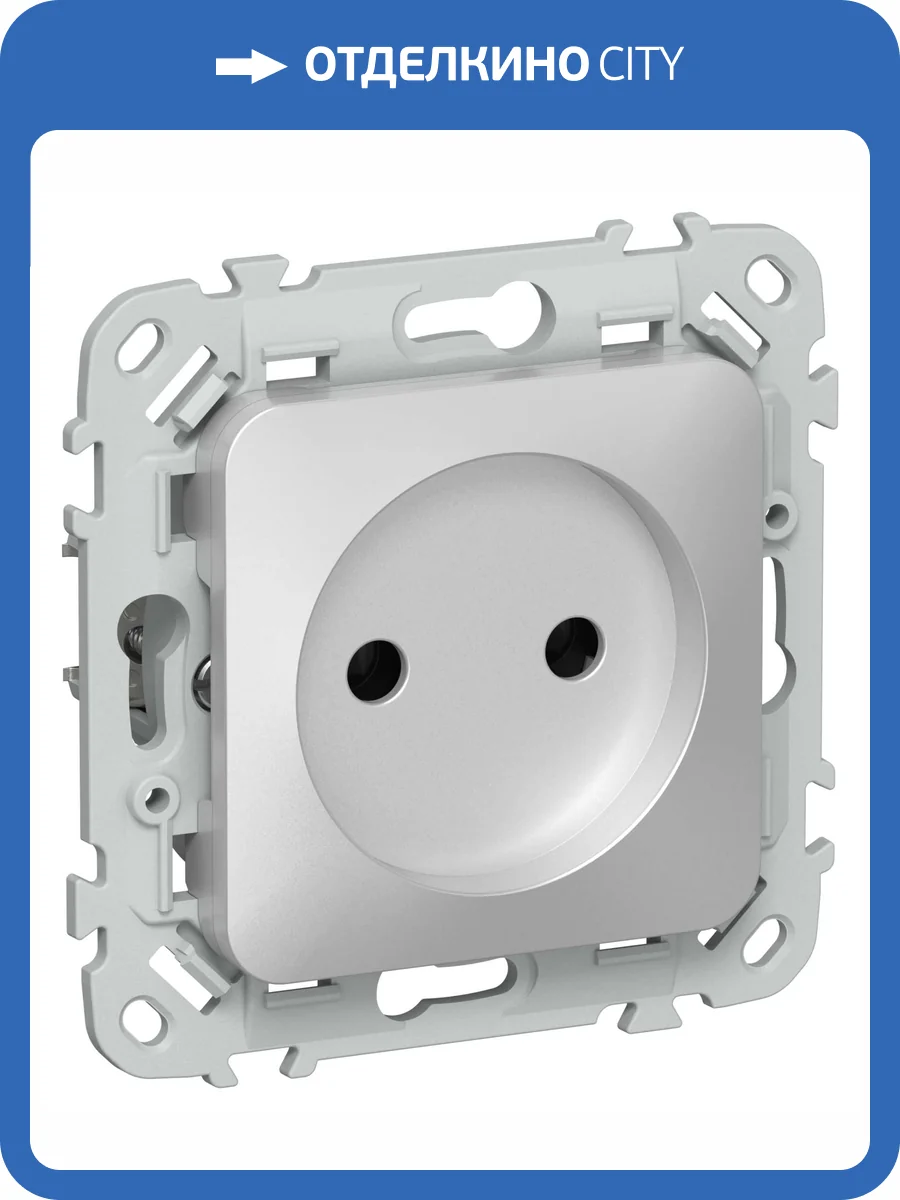 Розетка 1-местная IEK Flite FI-R10-10-1-K47 алюминий фото 2