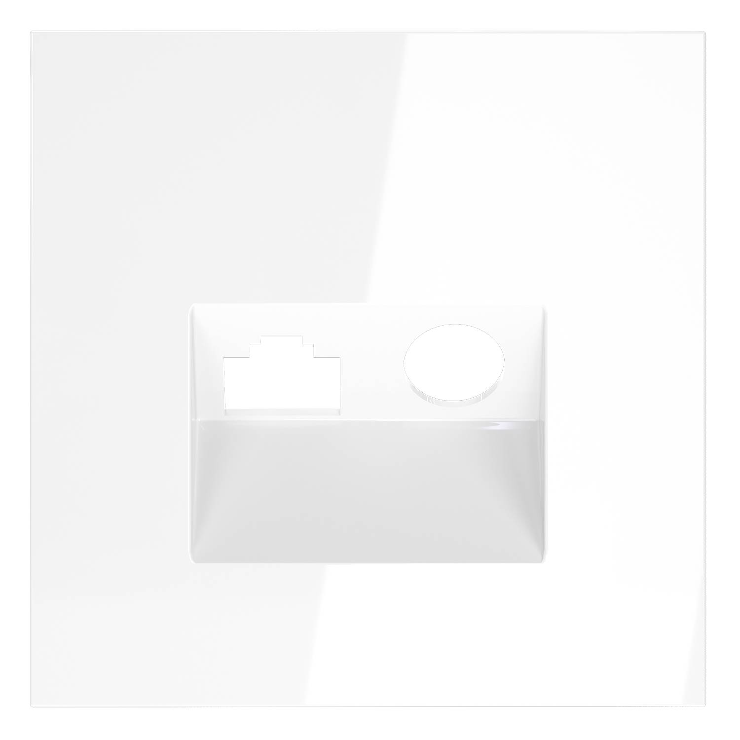 Лицевая панель для ТВ-розетки+Ethernet RJ45 Voltum S70 VLS002701 белый фото 2