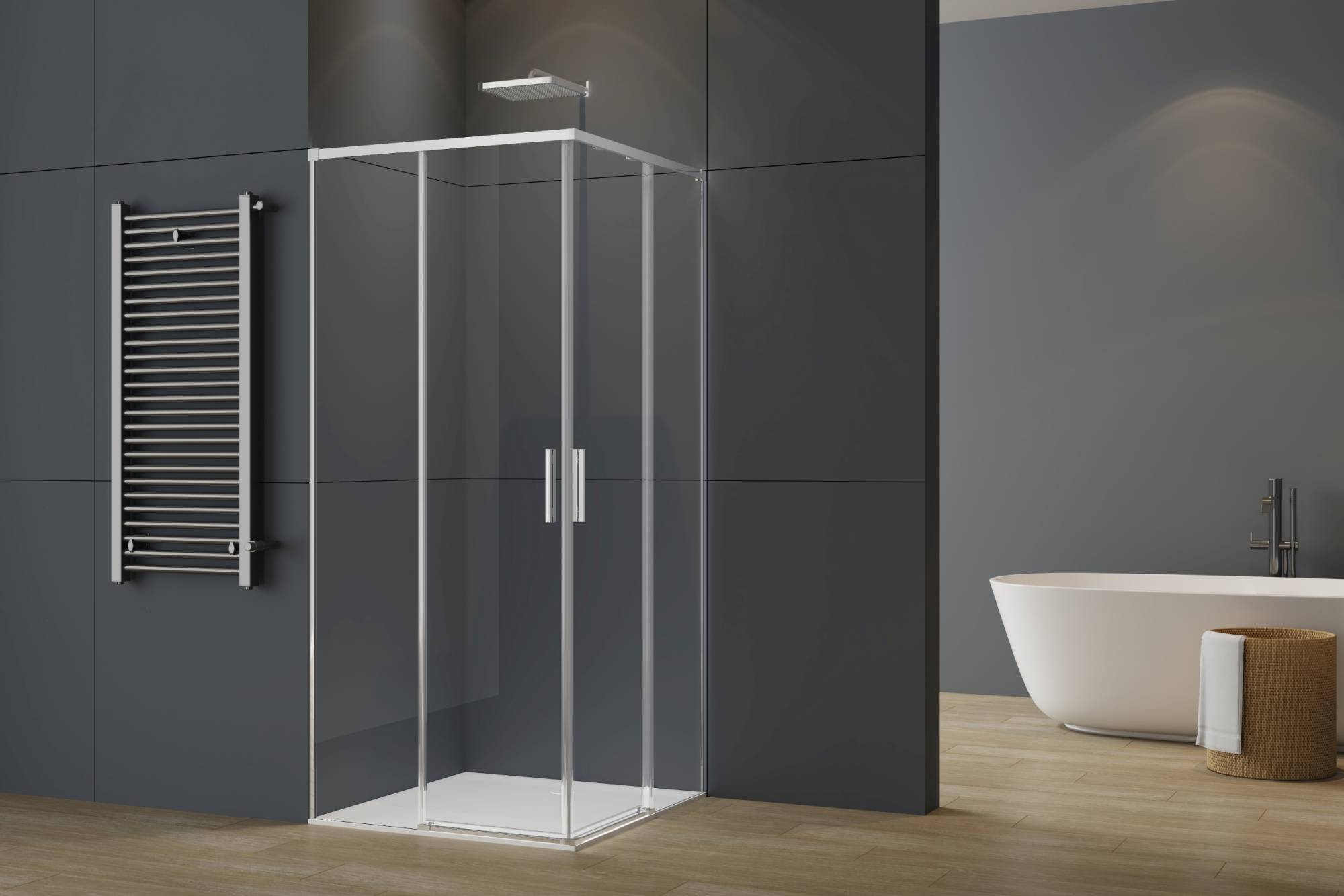 Душевой уголок Vincea Soft 2 VSS-3SO2800CL профиль хром, стекло прозрачное, 80x80x200 фото 2