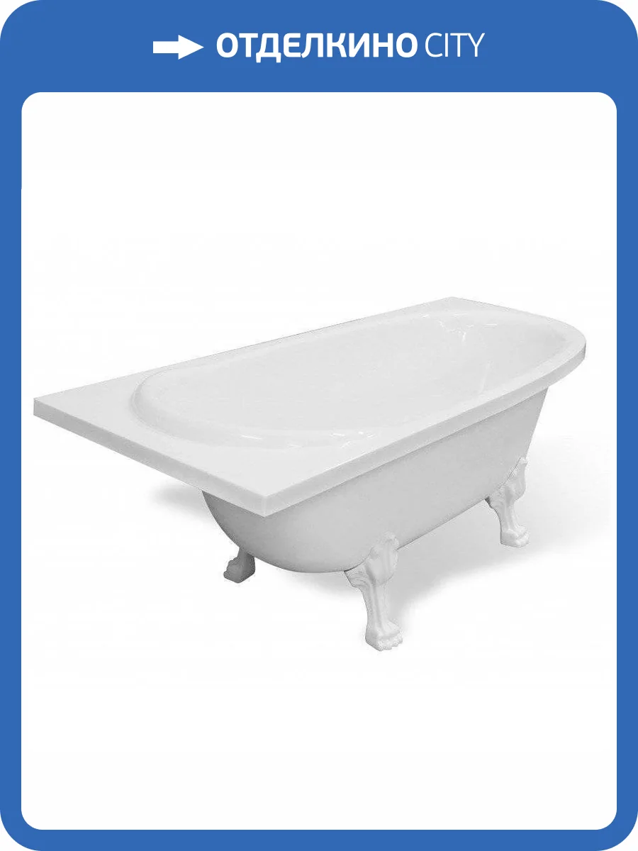 Ванна из искусственного камня Эстет Венеция silk 170x80 левая, с белыми ножками фото 5
