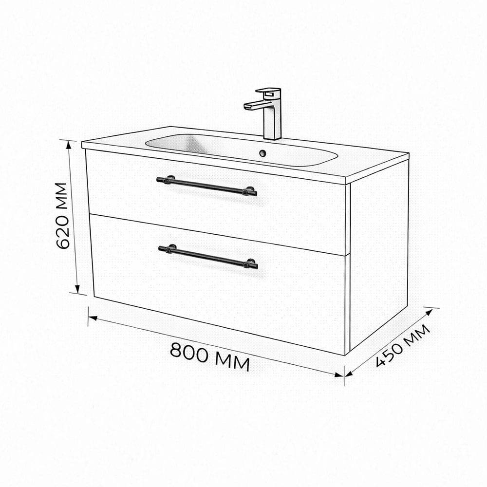 Тумба с раковиной Terminus Venta VEN10802300001O шпон, дуб, 80x62 фото 3