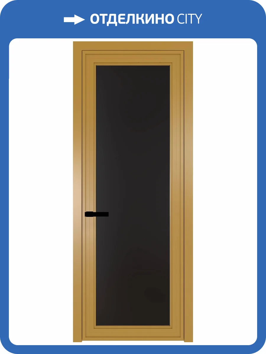 Межкомнатная дверь Profil Doors 1 AGP цвет профиля Золото, стекло безопасное 6 мм монохром черный 700x2000 фото 2