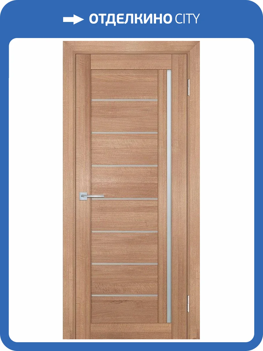 Межкомнатная дверь экошпон Мариам Техно 741, остекленная, миндаль 900x2000 фото 2