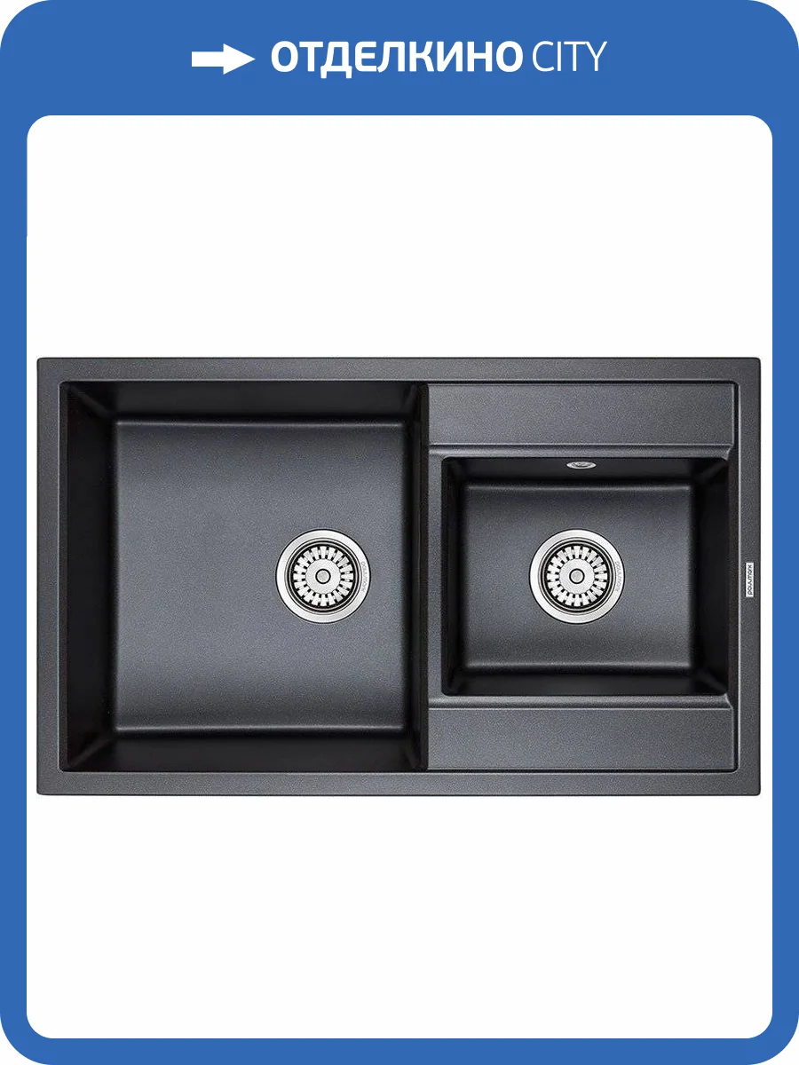 Мойка кухонная Paulmark Tandem PM238250-BLM черный металлик фото 4