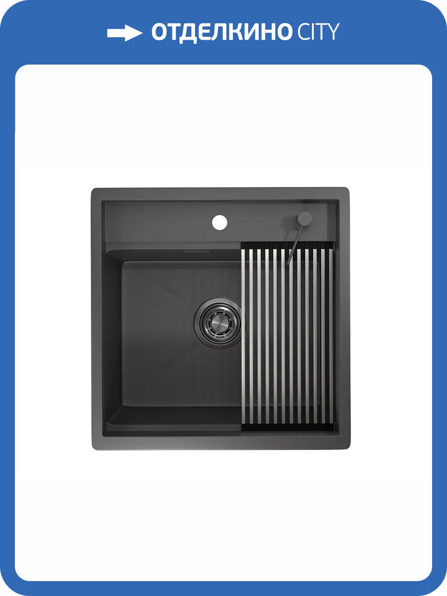 Мойка кухонная Granula Kitchen Space KS-5051 графит матовый фото 9