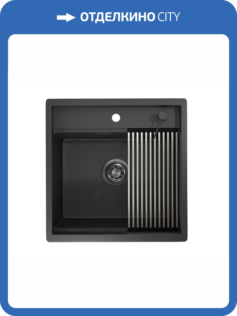 Мойка кухонная Granula Kitchen Space KS-5051 черный матовый фото 9