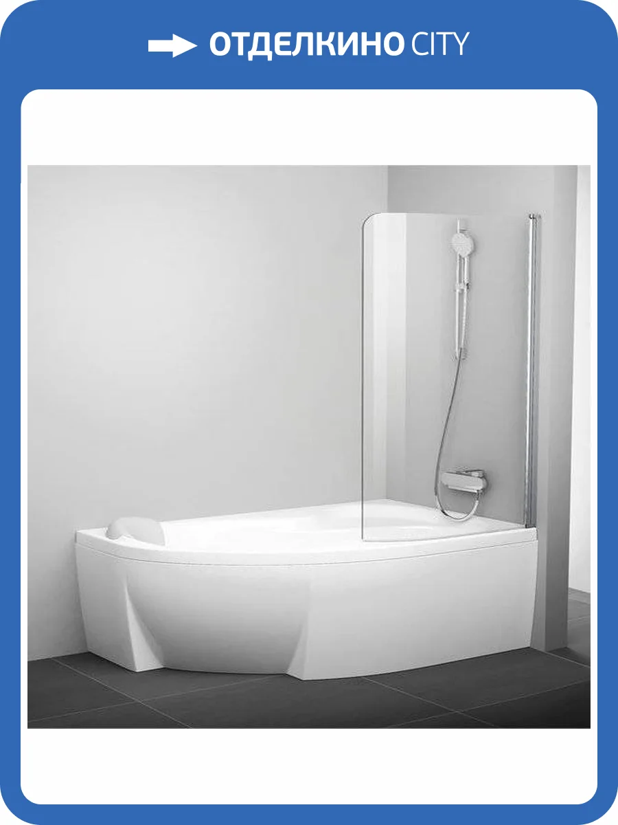 Шторка на ванну Ravak Rosa CVSK1 160/170 R Transparent, профиль блестящий фото 5