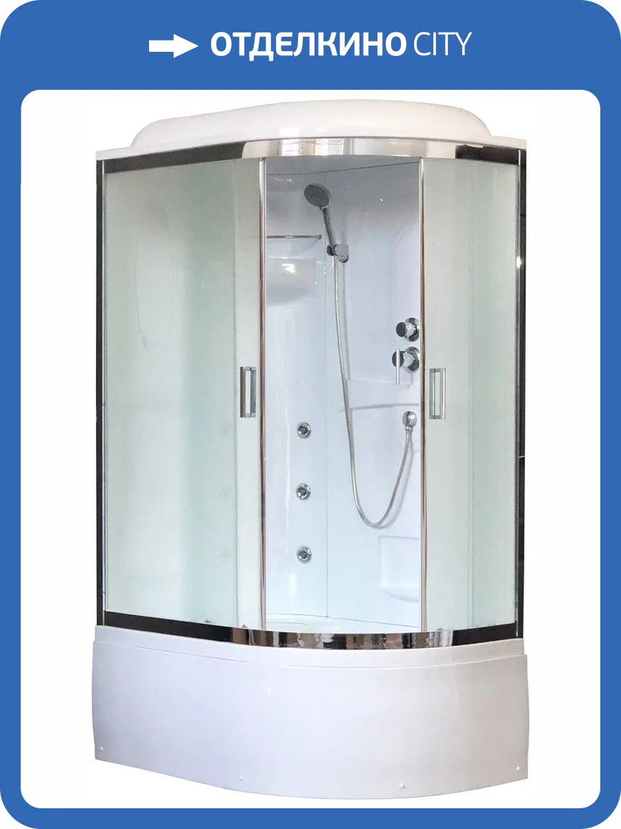 Душевая кабина Royal Bath RB8120BK2-M-CH-L с высоким поддоном, с сиденьем фото 4