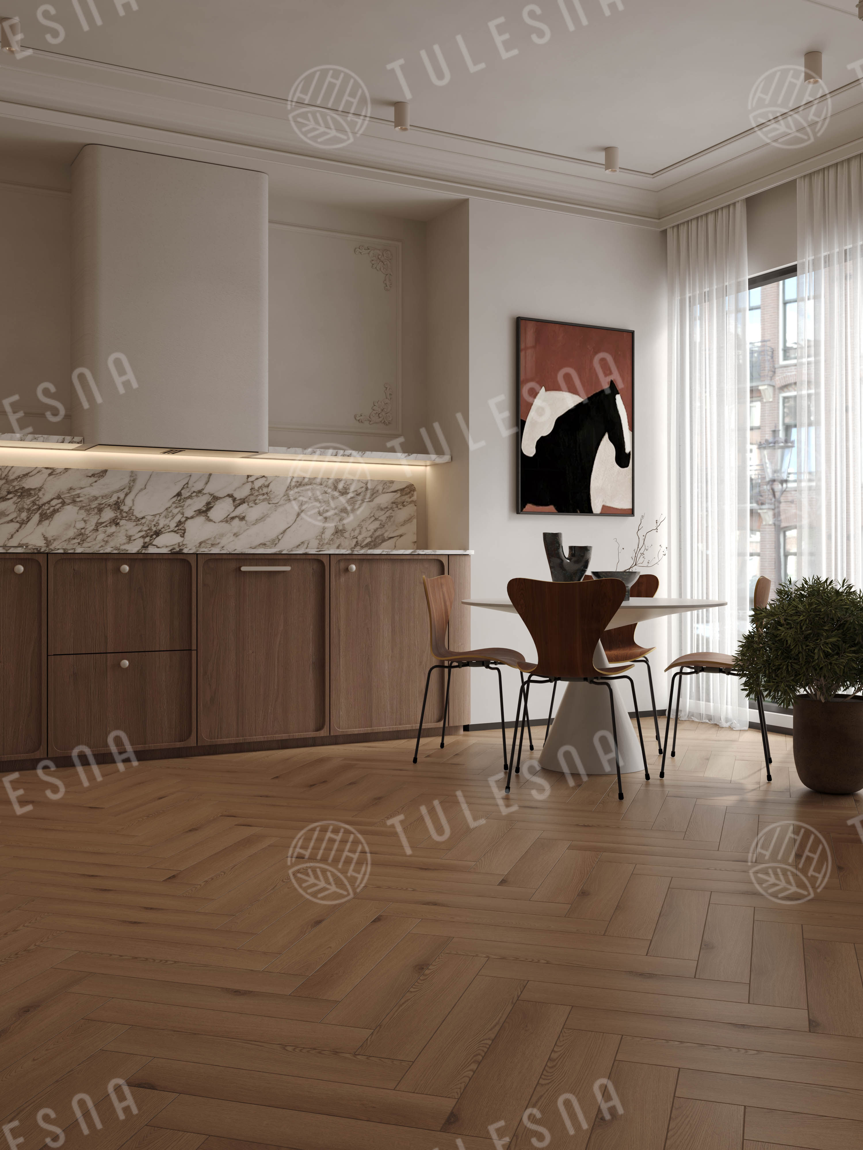 Ламинат Tulesna Селена Паркет (Selene Parquet) 12/34 4V LF504-27 Гаргано 121x605 фото 2
