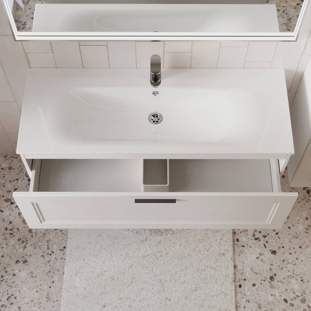 Тумба с раковиной Terminus Classik CLA101201900301O белый, 120x38 фото 2