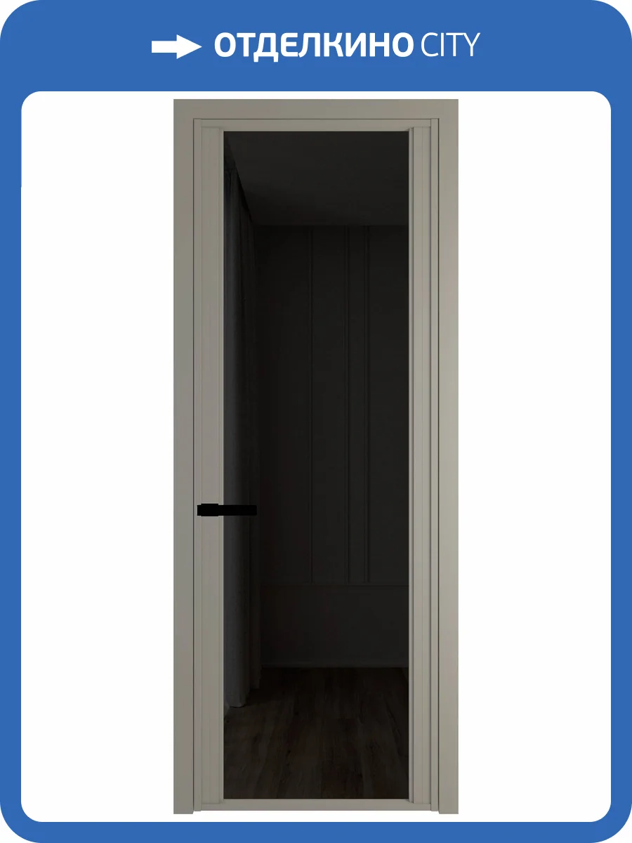 Межкомнатная дверь Profil Doors 2 AGP цвет профиля Никель матовый, стекло безопасное 6 мм черное тонированное 800x2000 фото 2