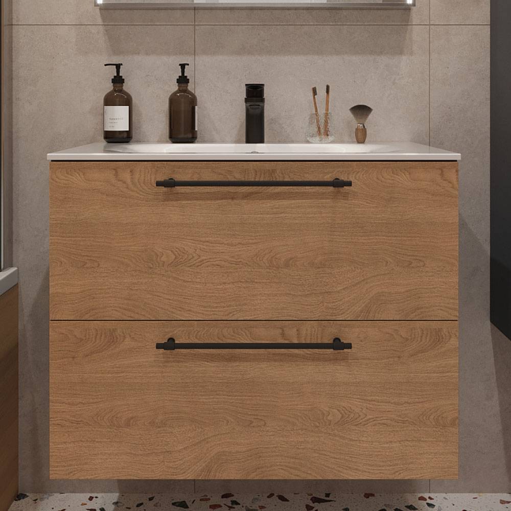 Тумба с раковиной Terminus Venta VEN10802300001O шпон, дуб, 80x62