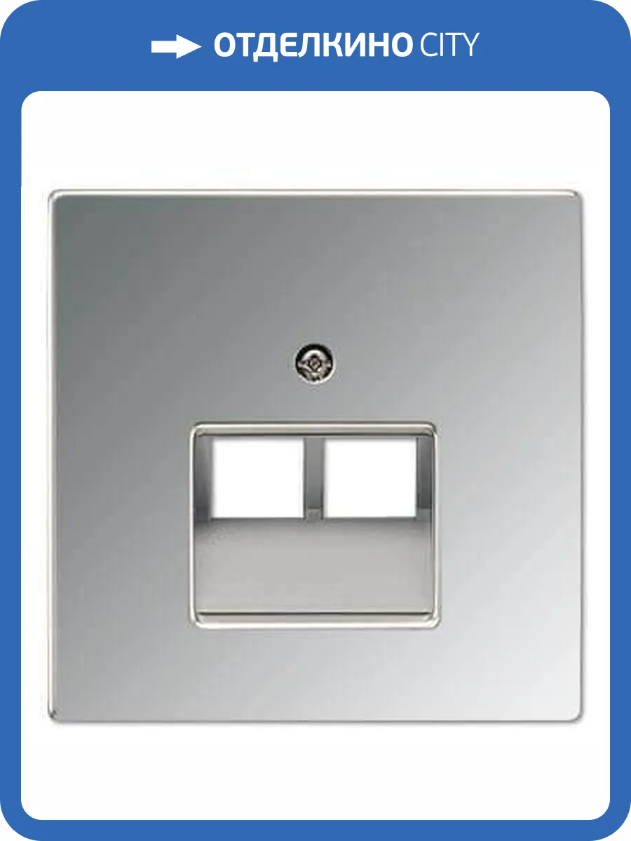 Накладка 2-ой наклонной телефонной/компьютерной розетки Jung LS 990 блестящий хром GCR2969-2UA фото 2