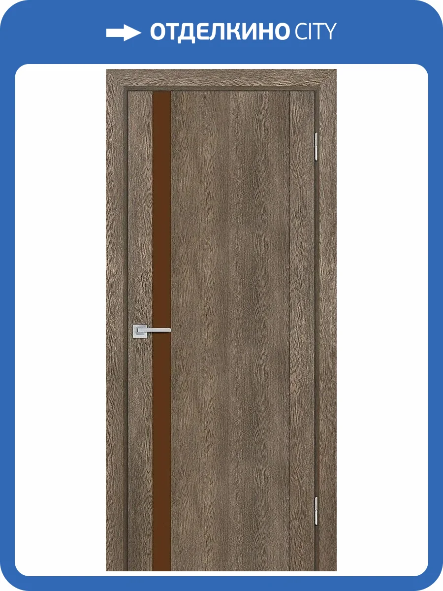 Межкомнатная дверь Profilo Porte экошпон PSN-10, остеклённая, бруно антико, лакобель кофе 600x2000 фото 2