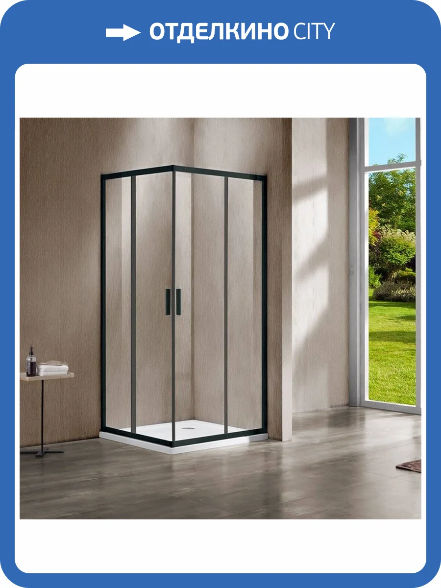 Душевой уголок Vincea Garda VSS-1G9010CLB 100x90 см, профиль чёрный, стекло прозрачное фото 5