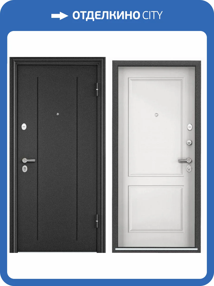 Входная стальная дверь Torex DELTA-100 841911 Темно-серый букле графит/Белый (арт. КТ Белый) 2030x860 фото 2