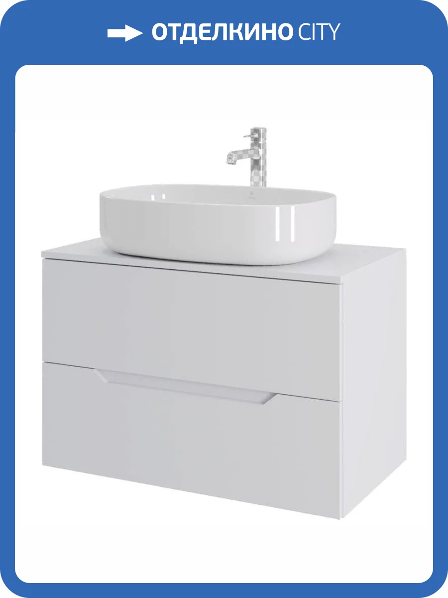 Тумба с раковиной Orange Лайн Li-80TuwMDF+B08-600W белая матовая, 80.5 см фото 9