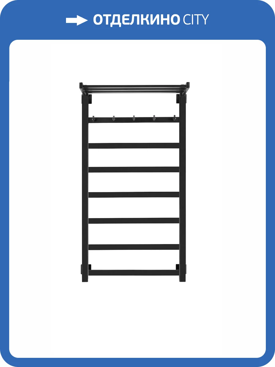 Полотенцесушитель электрический Secado Корсико 4603777474096 1 КСП 100x60, R, черный матовый фото 3