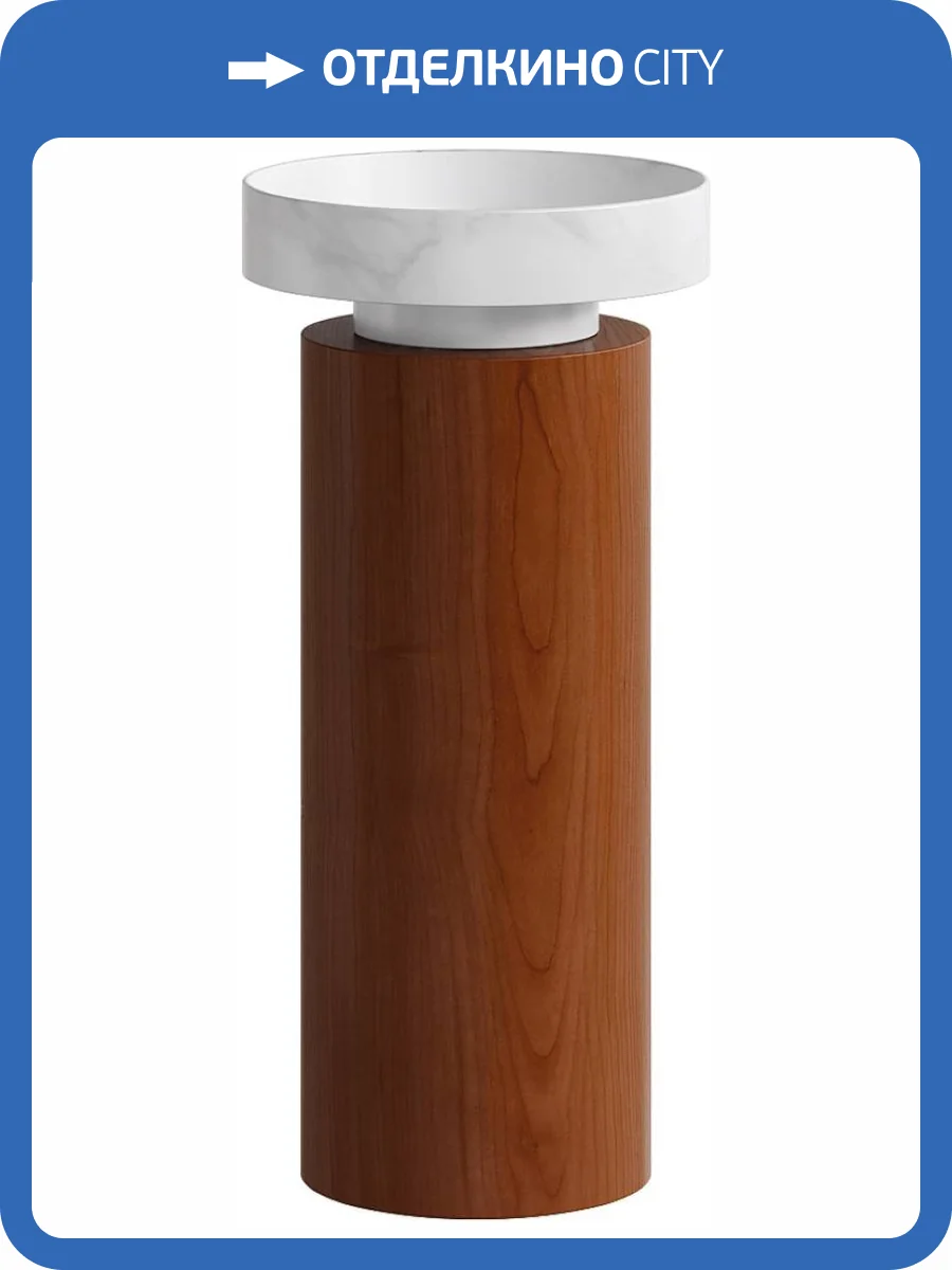 Раковина Boheme Corian 801-CLCT Calacatta с пьедесталом, 40 см фото 5