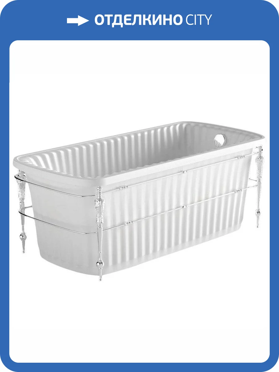 Ванна из искусственного камня Migliore Olivia 24327 174x80 каркас хром фото 3