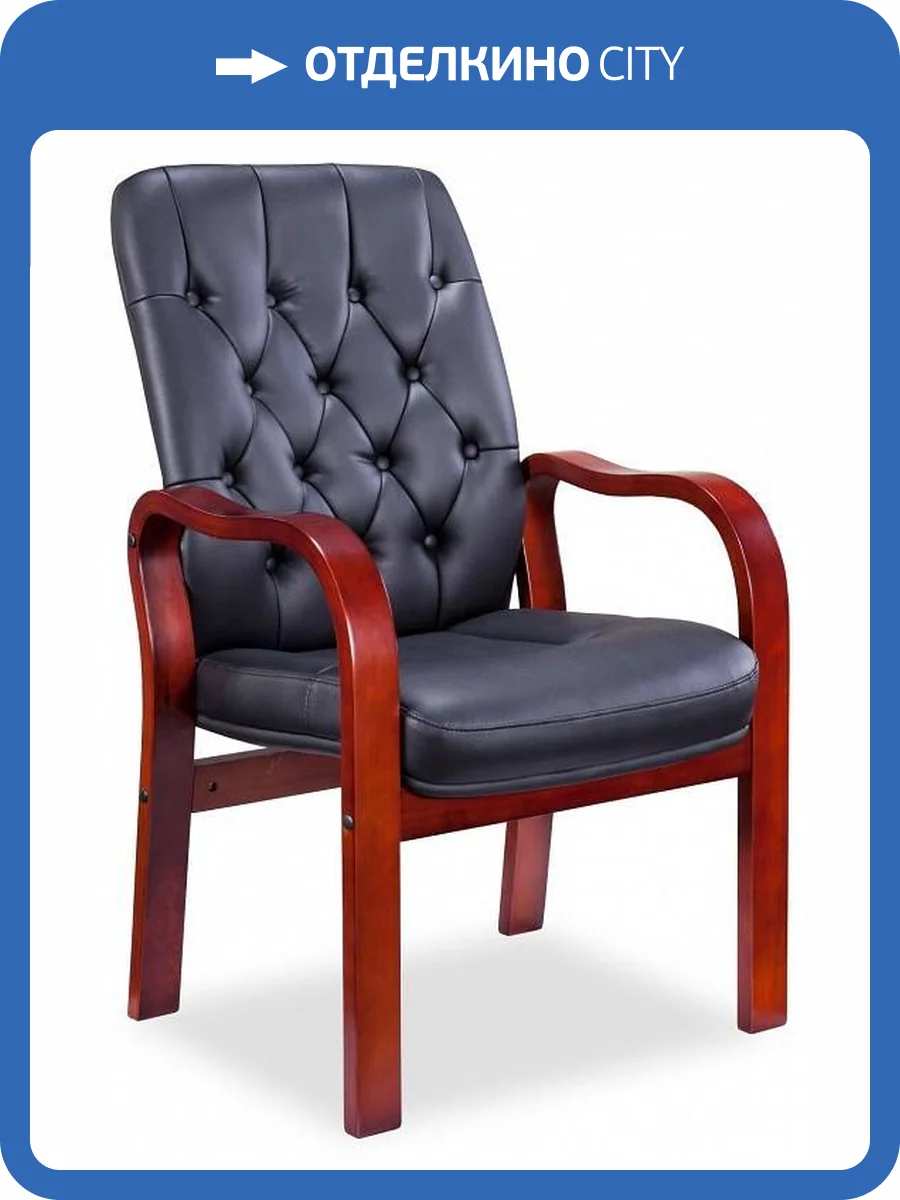 Кресло Everprof Monaco Wood CF 15985, EP-082 W PU Black CF Черный фото 5