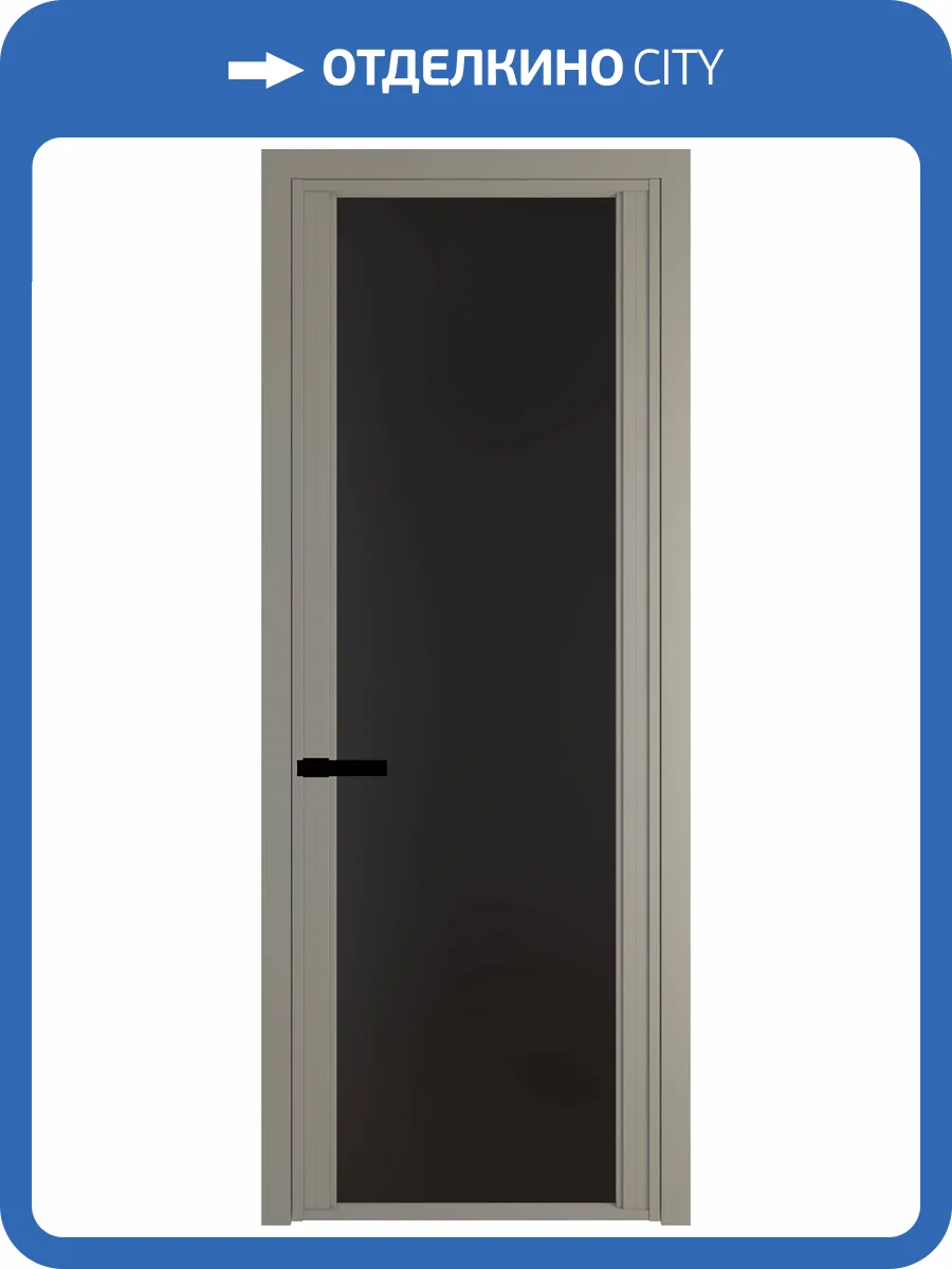 Межкомнатная дверь Profil Doors 2 AGP цвет профиля Никель матовый, стекло безопасное 6 мм монохром черный 800x2000 фото 2