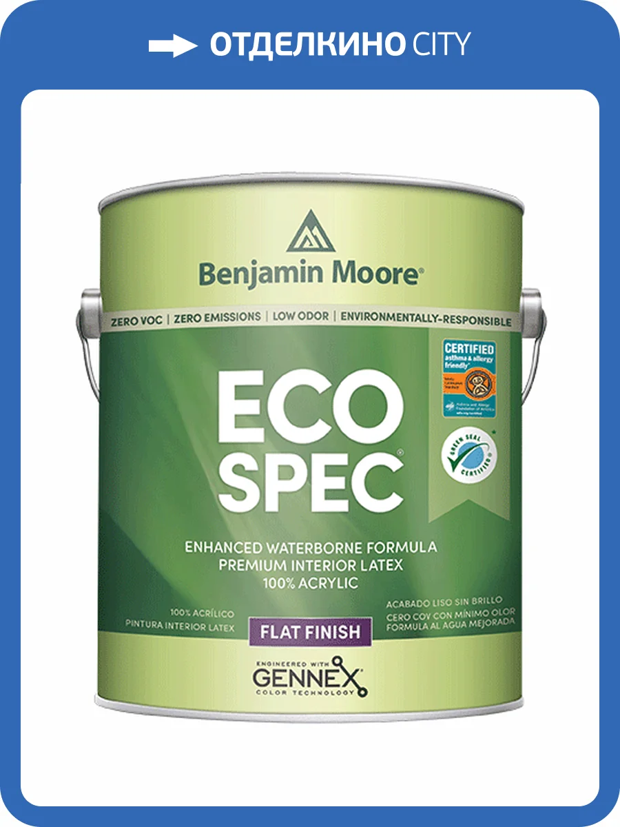 Краска интерьерная Benjamin Moore Eco Spec WB Interior Latex Flat Finish N373 3.785 л фото 2
