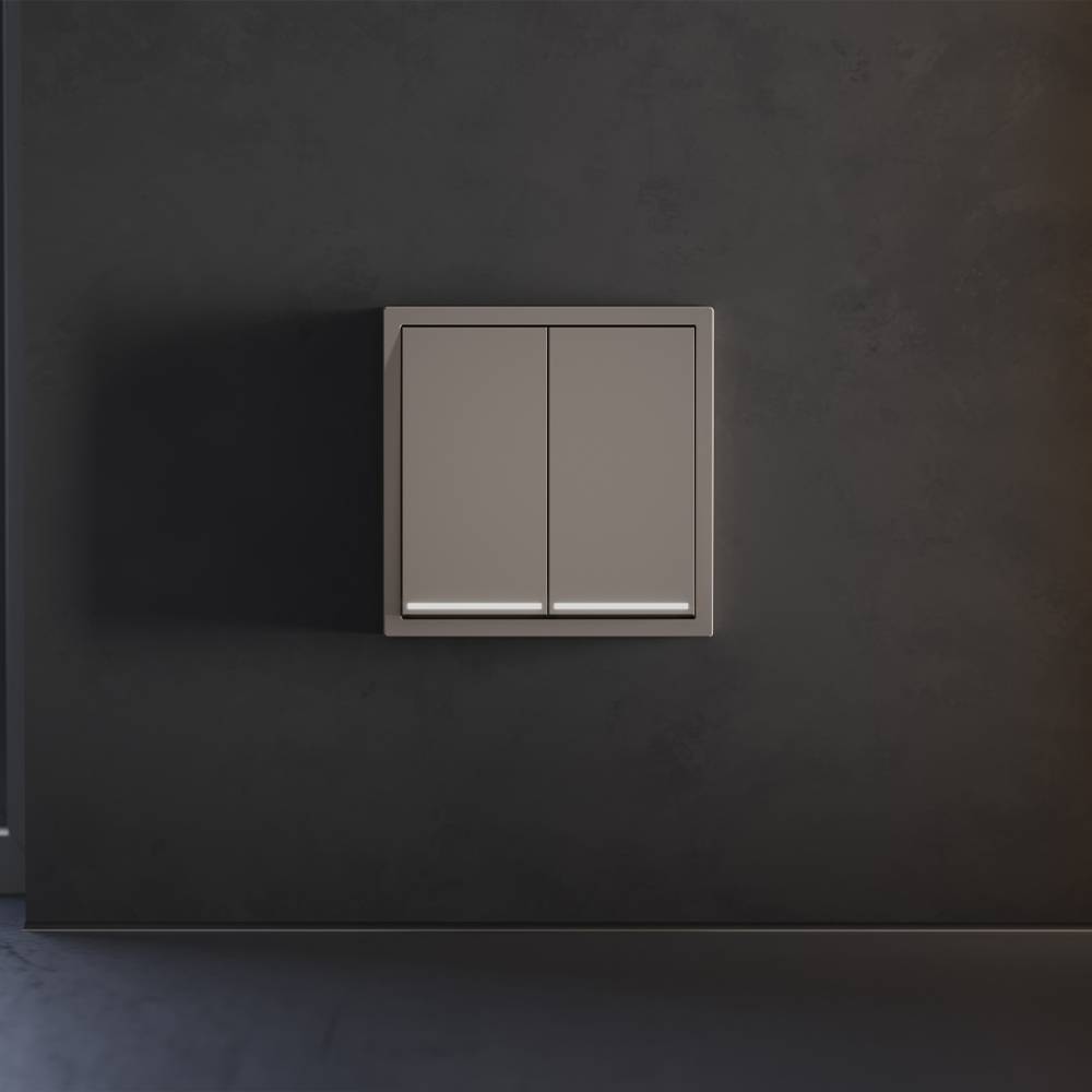 Клавиши для 2-клавишного выключателя с подсветкой Voltum S70 VLS000414 капучино фото 3