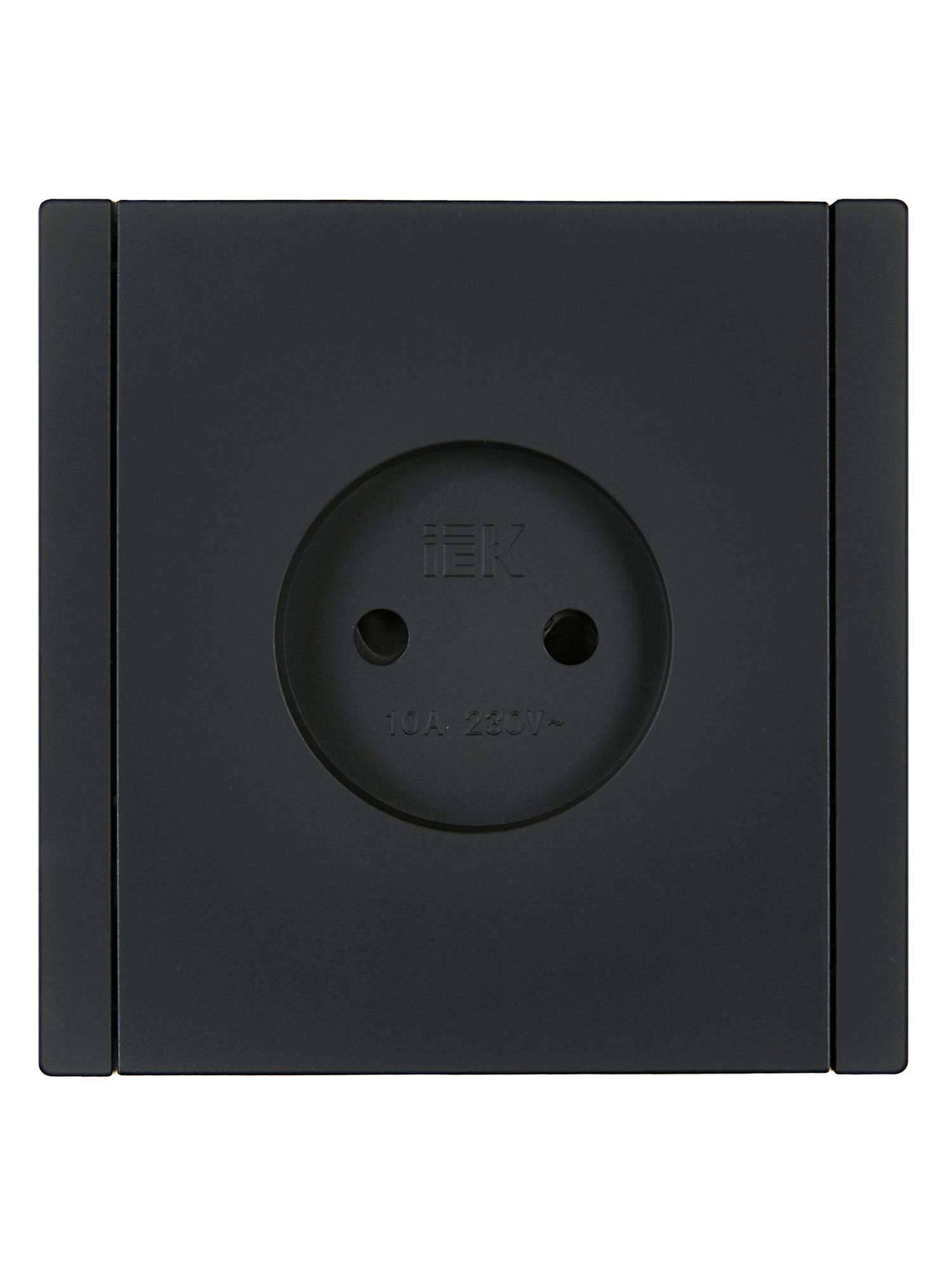 Розетка 1-местная с защитными шторками IEK Forte&Piano FP-R13-10-K02 черный фото 2
