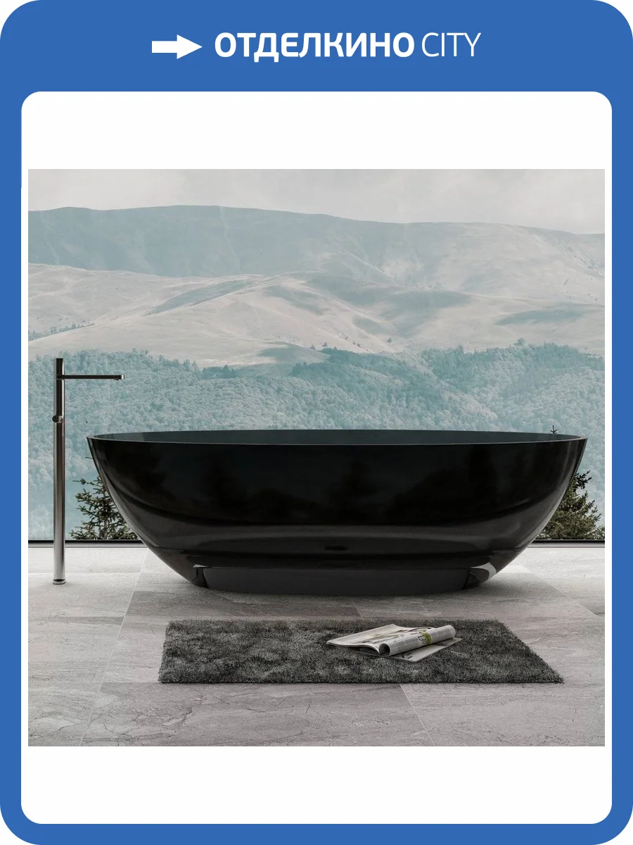 Прозрачная ванна Abber Kristall AT9702Onyx 180x85 фото 6