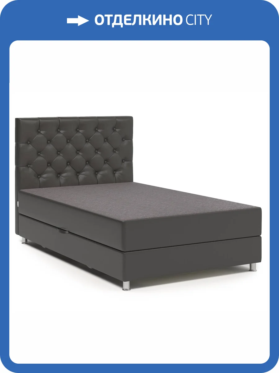 Кровать Шарм-Дизайн Шармэль 104210658 140x198 рогожка латте и экокожа шоколад фото 5