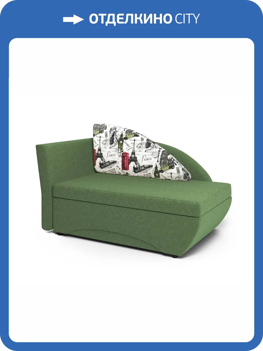 Кушетка Шарм-Дизайн Трио 403210052 левый париж и рогожка зеленый фото 6