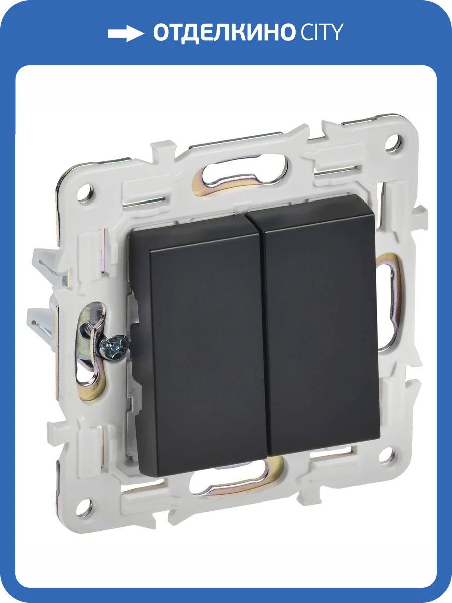 Выключатель 2-клавишный IEK Skandy SK-V20-0-10-K02 черный фото 6