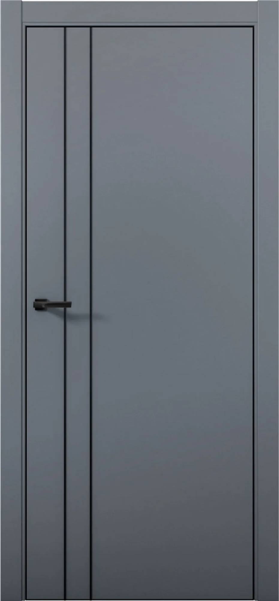 Межкомнатная дверь глухая Brandoors Estetica 04 Полотно Антрацит, Кромка Алюминий Черный 2000х700