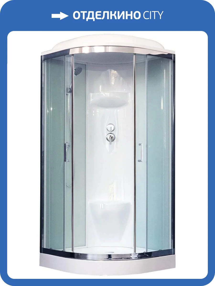 Душевая кабина Royal Bath RB 100HK6-WT-CH с низким поддоном, с сиденьем фото 5