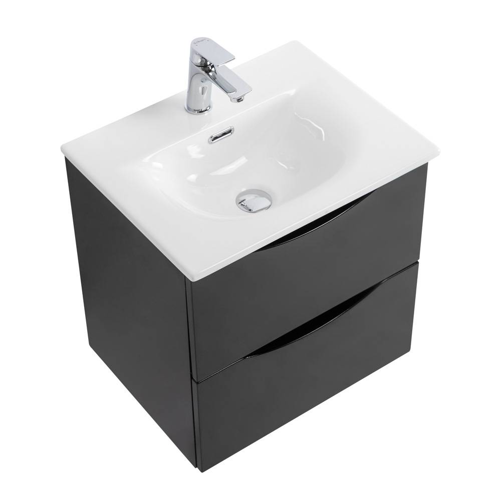 Тумба с раковиной BelBagno MARINO-CER-MINI 60 Nero Lucido фото 3