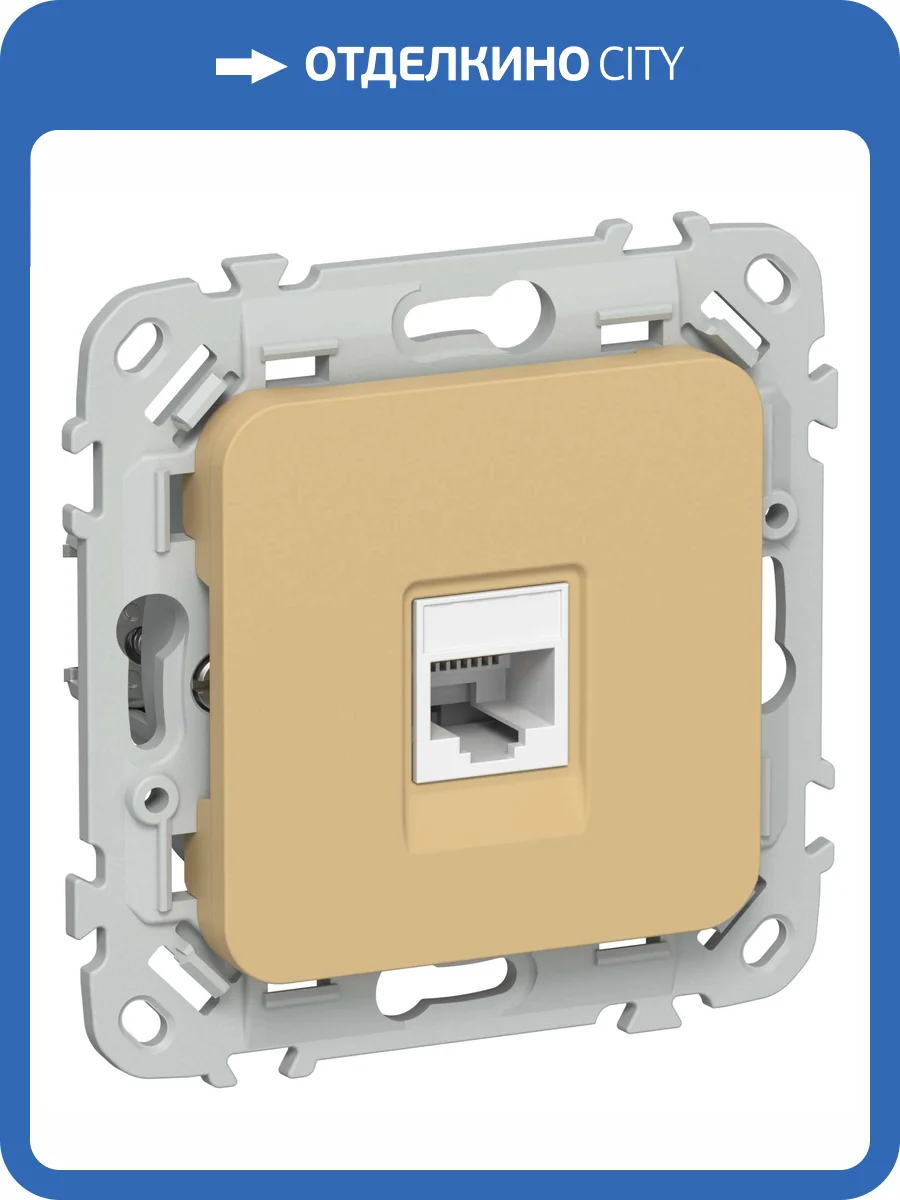 Розетка компьютерная RJ45 IEK Flite FI-K12-1-K89 шамуа фото 2