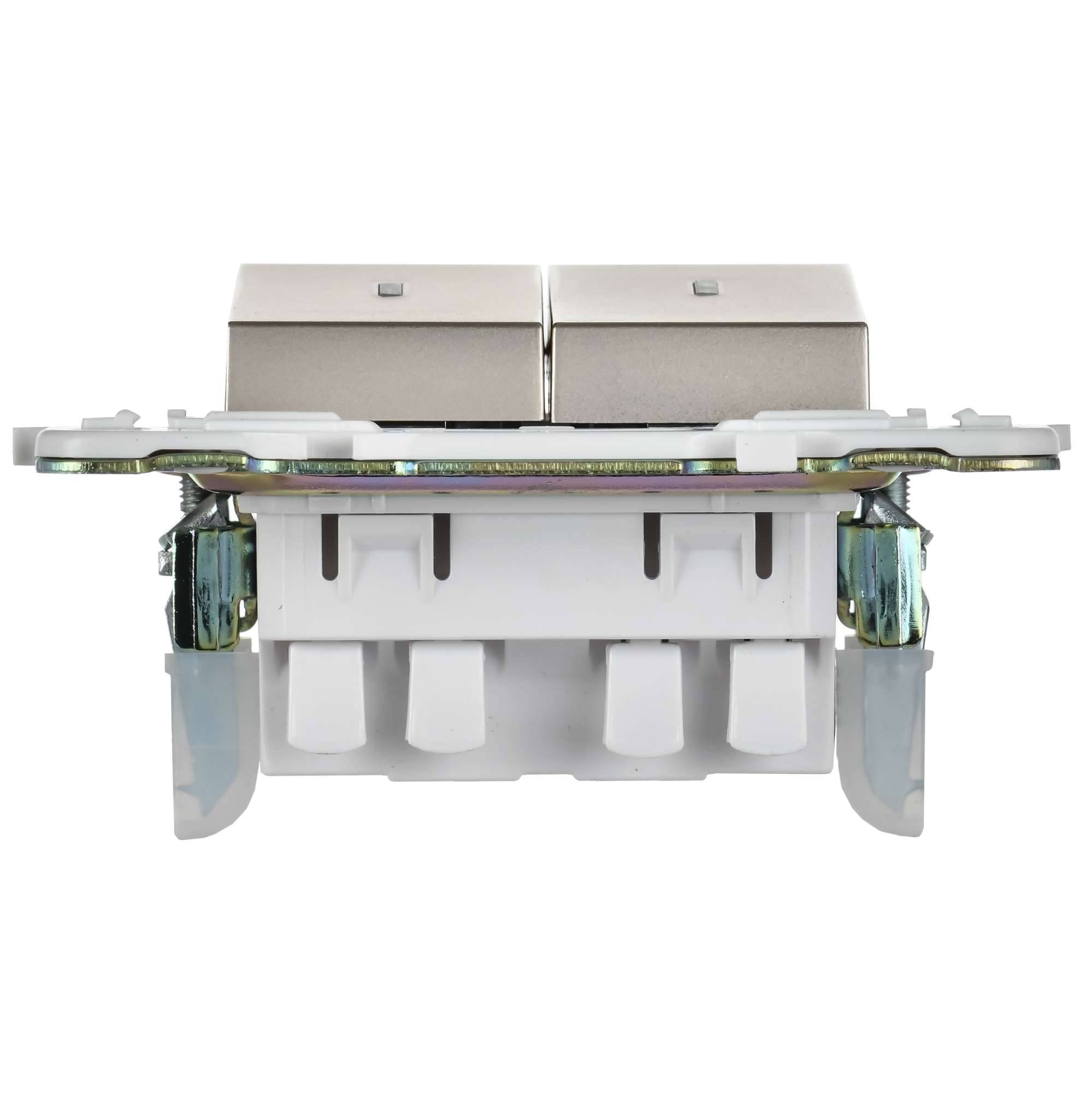 Выключатель 2-клавишный проходной IEK Skandy SK-V22-1-10-K37 шампань фото 4