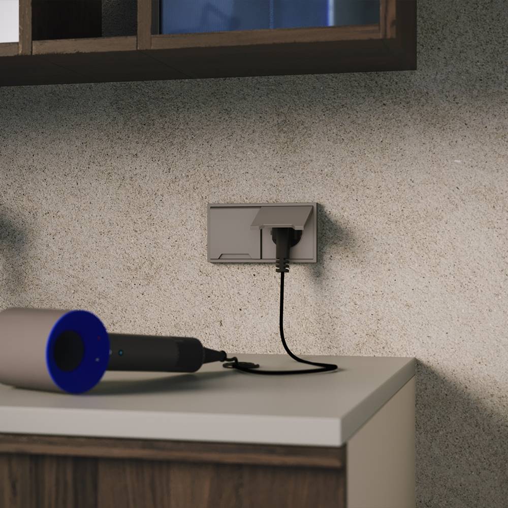 Лицевая панель для розетки с заземлением, шторками и крышкой Voltum S70 VLS000814 капучино фото 5