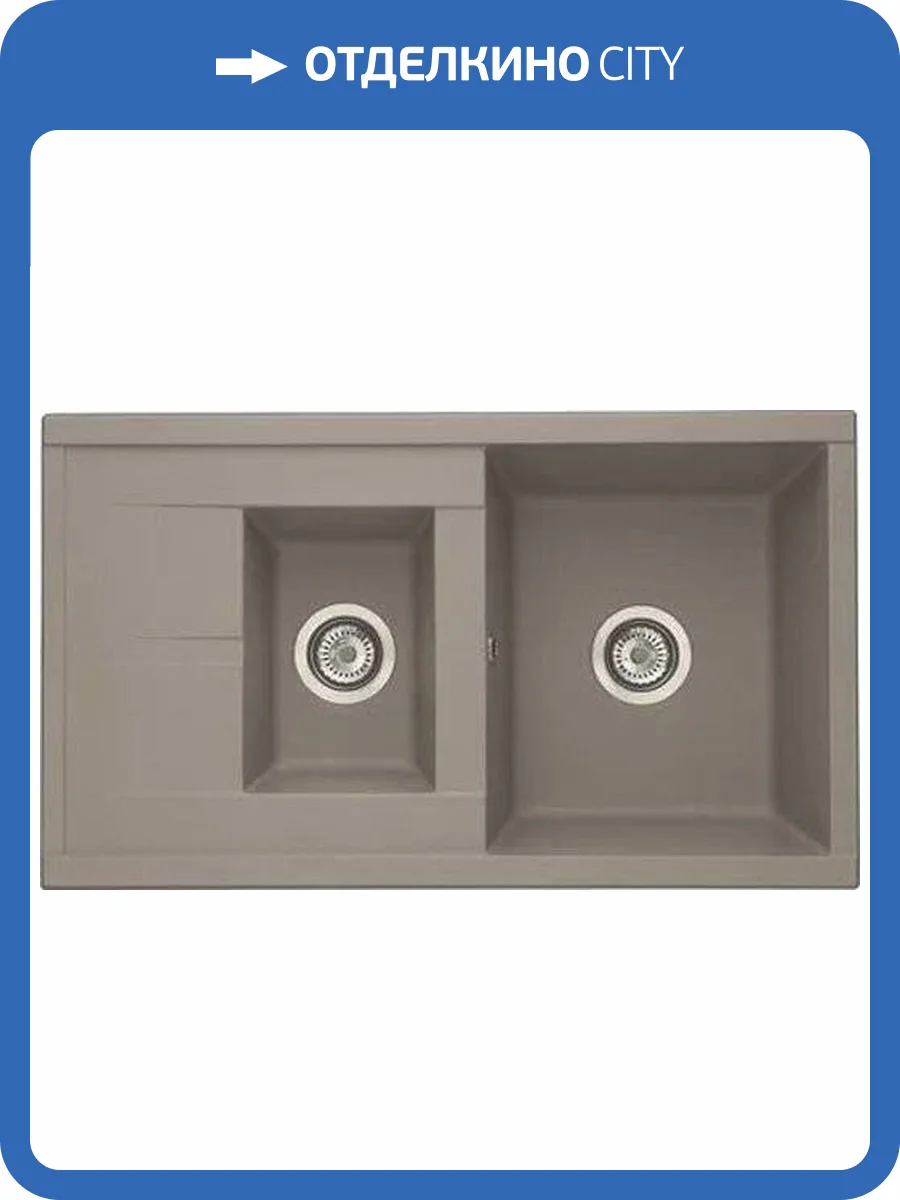 Мойка кухонная AQUATON Делия 87 серый шелк фото 5