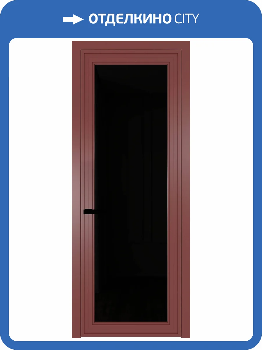 Межкомнатная дверь Profil Doors 1 AGP цвет профиля Красный антрацит, стекло безопасное 6 мм черный триплекс 700x2000 фото 2