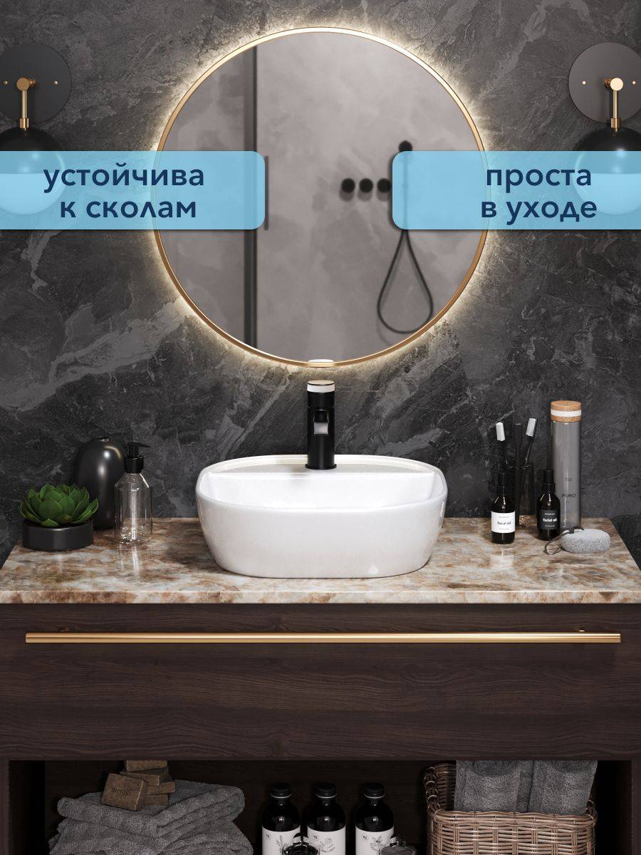 Раковина Watersense Rita 40 W00017 белая фото 4