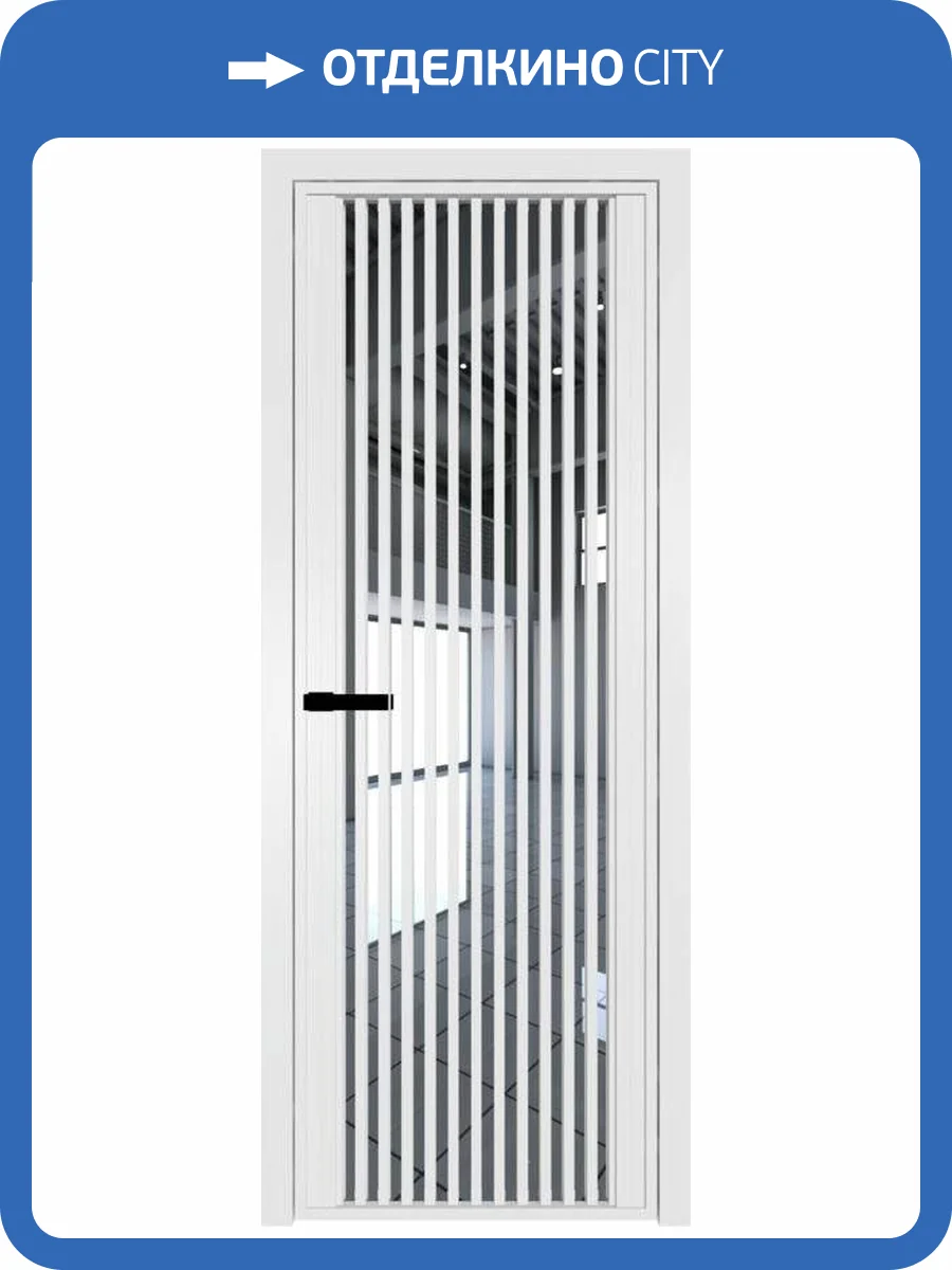 Межкомнатная дверь Profil Doors 3 AGP цвет профиля Вайт, стекло безопасное 6 мм зеркало 800x2000 фото 2