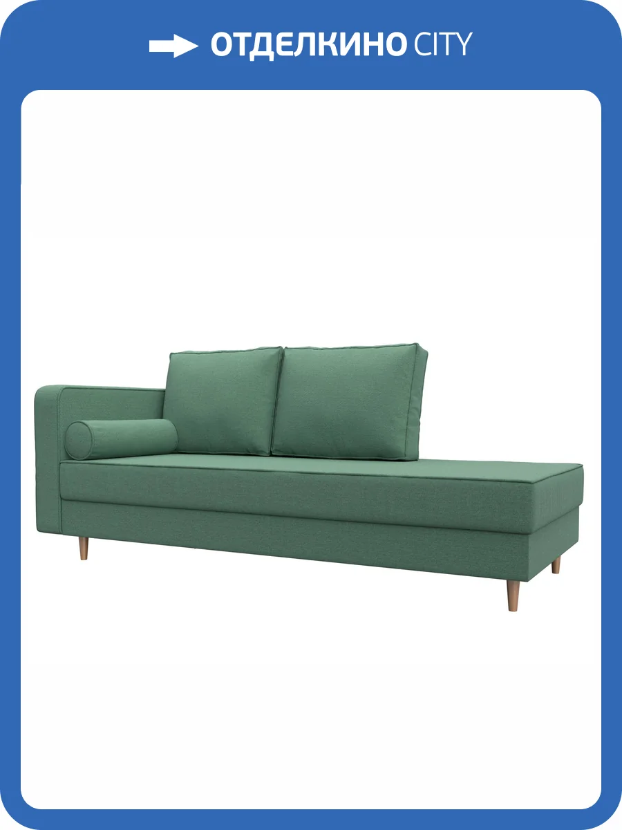 Кушетка Лига Диванов Прайм 123657L амур зеленый, левая фото 8