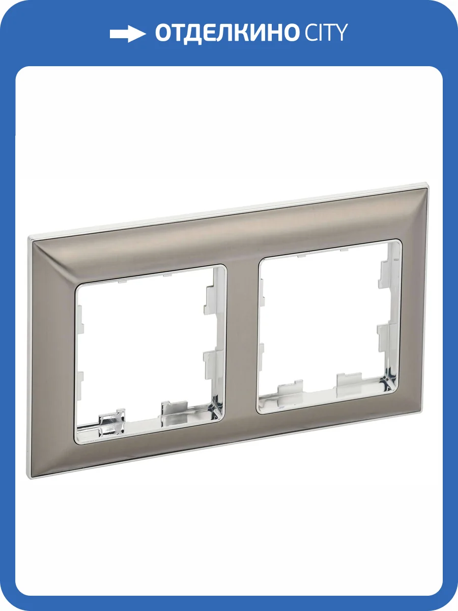 Рамка 2-постовая IEK Brite BR-M22-12-4-K23 хром/никель фото 3
